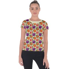 Fruit Tree Salad Pattern Short Sleeve Sports Top  by emilyzragz