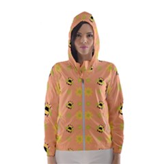 Bee A Bug Nature Wallpaper Hooded Windbreaker (women) by Sapixe