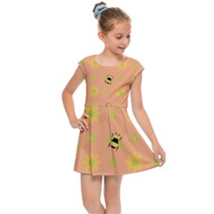 Bee A Bug Nature Wallpaper Kids Cap Sleeve Dress by Sapixe