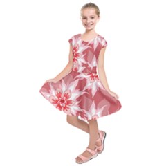 Flower Leaf Nature Flora Floral Kids  Short Sleeve Dress by Sapixe