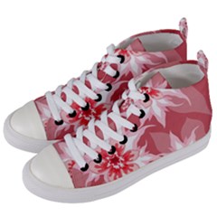 Flower Leaf Nature Flora Floral Women s Mid-top Canvas Sneakers by Sapixe