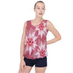 Flower Leaf Nature Flora Floral Bubble Hem Chiffon Tank Top