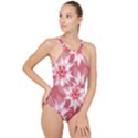 Flower Leaf Nature Flora Floral High Neck One Piece Swimsuit View1