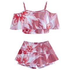 Flower Leaf Nature Flora Floral Kids  Off Shoulder Skirt Bikini