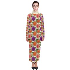 Fruit Tree Salad Pattern Turtleneck Maxi Dress by emilyzragz