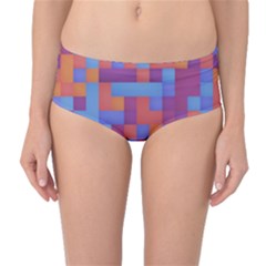 Squares Background Geometric Modern Mid-waist Bikini Bottoms by Sapixe