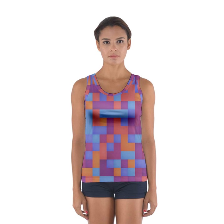 Squares Background Geometric Modern Sport Tank Top 