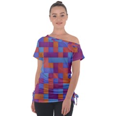 Squares Background Geometric Modern Tie-up Tee