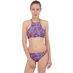 Squares Background Geometric Modern Racer Front Bikini Set