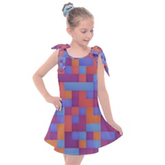 Squares Background Geometric Modern Kids  Tie Up Tunic Dress