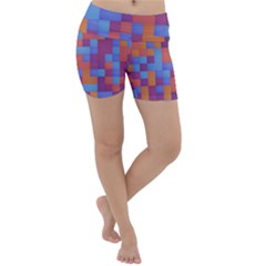 Squares Background Geometric Modern Lightweight Velour Yoga Shorts by Sapixe