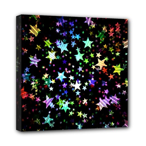 Christmas Star Gloss Lights Light Mini Canvas 8  X 8  (stretched)