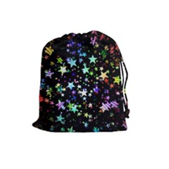 Christmas Star Gloss Lights Light Drawstring Pouch (large) by Sapixe