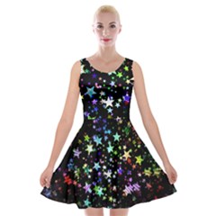 Christmas Star Gloss Lights Light Velvet Skater Dress