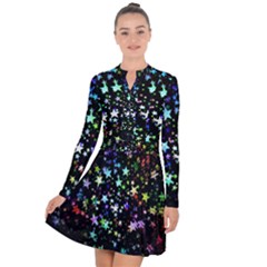 Christmas Star Gloss Lights Light Long Sleeve Panel Dress by Sapixe