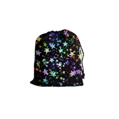 Christmas Star Gloss Lights Light Drawstring Pouch (small) by Sapixe