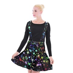 Christmas Star Gloss Lights Light Suspender Skater Skirt by Sapixe