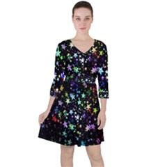 Christmas Star Gloss Lights Light Ruffle Dress by Sapixe