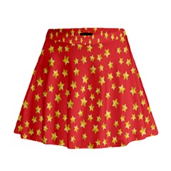 Pattern Stars Multi Color Mini Flare Skirt by Sapixe