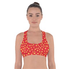 Pattern Stars Multi Color Cross Back Sports Bra by Sapixe