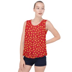 Pattern Stars Multi Color Bubble Hem Chiffon Tank Top