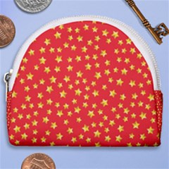 Pattern Stars Multi Color Horseshoe Style Canvas Pouch