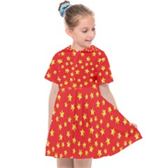 Pattern Stars Multi Color Kids  Sailor Dress by Sapixe