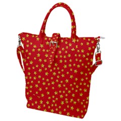 Pattern Stars Multi Color Buckle Top Tote Bag