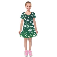 Christmas Star Advent Background Kids  Short Sleeve Velvet Dress by Sapixe