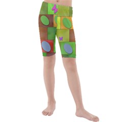 Easter Egg Happy Easter Colorful Kids  Mid Length Swim Shorts by Sapixe