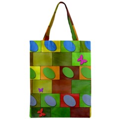 Easter Egg Happy Easter Colorful Zipper Classic Tote Bag by Sapixe