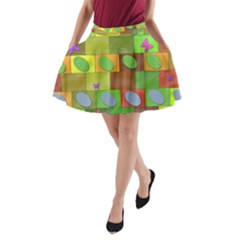 Easter Egg Happy Easter Colorful A-line Pocket Skirt by Sapixe