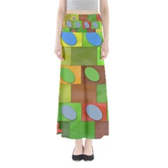 Easter Egg Happy Easter Colorful Full Length Maxi Skirt by Sapixe