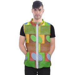 Easter Egg Happy Easter Colorful Men s Puffer Vest by Sapixe