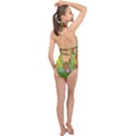 Easter Egg Happy Easter Colorful Halter Front Plunge Swimsuit View2