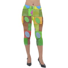 Easter Egg Happy Easter Colorful Lightweight Velour Capri Leggings  by Sapixe