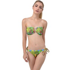 Easter Egg Happy Easter Colorful Twist Bandeau Bikini Set by Sapixe