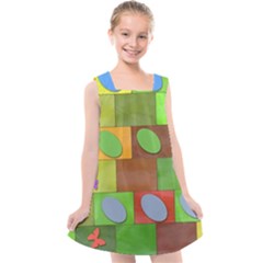 Easter Egg Happy Easter Colorful Kids  Cross Back Dress