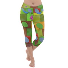 Easter Egg Happy Easter Colorful Lightweight Velour Capri Yoga Leggings by Sapixe