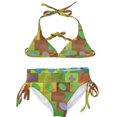 Easter Egg Happy Easter Colorful Kids  Classic Bikini Set