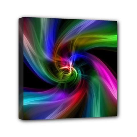 Abstract Art Color Design Lines Mini Canvas 6  X 6  (stretched) by Sapixe