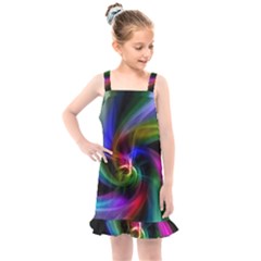 Abstract Art Color Design Lines Kids  Overall Dress