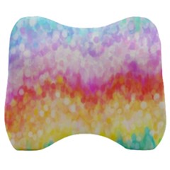 Rainbow Pontilism Background Velour Head Support Cushion by Sapixe