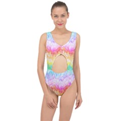 Rainbow Pontilism Background Center Cut Out Swimsuit by Sapixe