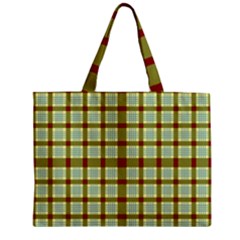 Geometric Tartan Pattern Square Zipper Mini Tote Bag by Sapixe