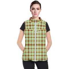 Geometric Tartan Pattern Square Women s Puffer Vest by Sapixe