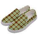 Geometric Tartan Pattern Square Men s Canvas Slip Ons View2