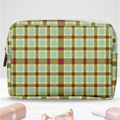 Geometric Tartan Pattern Square Make Up Pouch (medium) by Sapixe