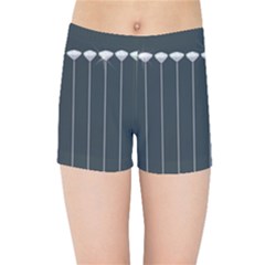 Pinstripe In Diamond Head Pins Pattern Kids Sports Shorts by emilyzragz