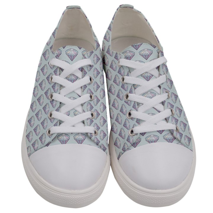 Sparkly Diamond Pattern Women s Low Top Canvas Sneakers